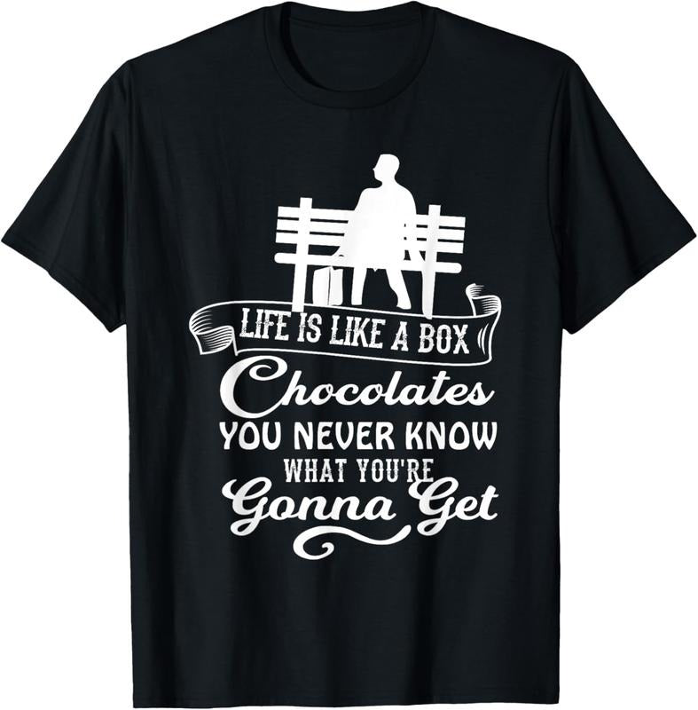 100% Cotton Funny Chocolate Day Tshirt Life Is Like A Box Of Chocolates T-Shirt Hoodie, Sweatshirt | WearSparks.com