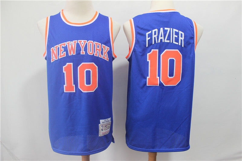 10 Walt Frazier Knicks 10 # Blue Retro Edition Jersey