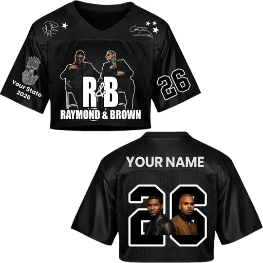 Custom Usher and Chris Brown RnB Tour 2026 Crop Jersey,