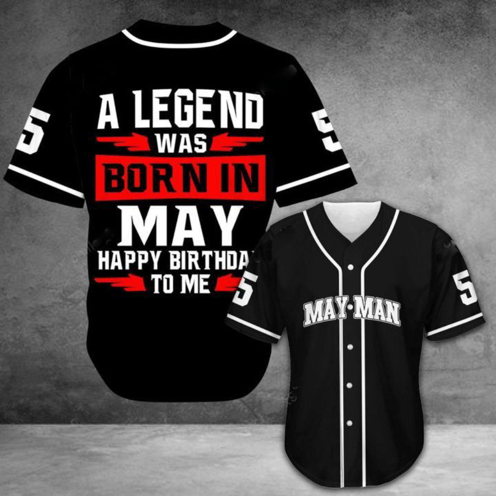 Custom A Legend Was Born Month Baseball Jersey – Personalized & Stylish