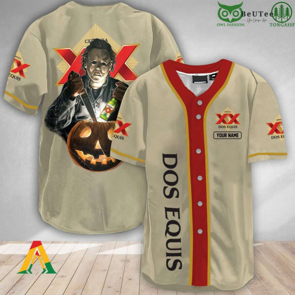 Spooky Personalized Michael Myers Halloween Baseball Jersey Shirt