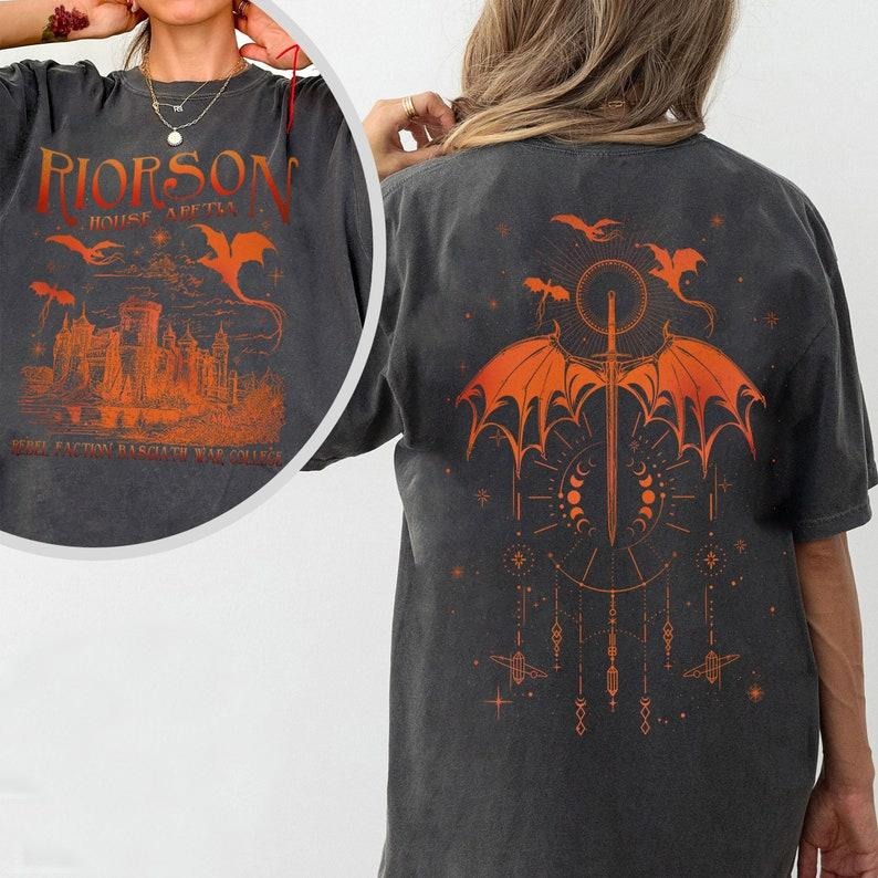 2 Slides, Xaden Riorson House Shirt, Fourth Wing Shirt, Dragon Rider Bookish, Iron Flame Shirt, Basgiath War College,...