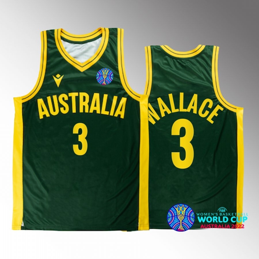 2022 FIBA Basketball World Cup Australia #3 Kristy Wallace Unisex Jersey Green Bronze medal