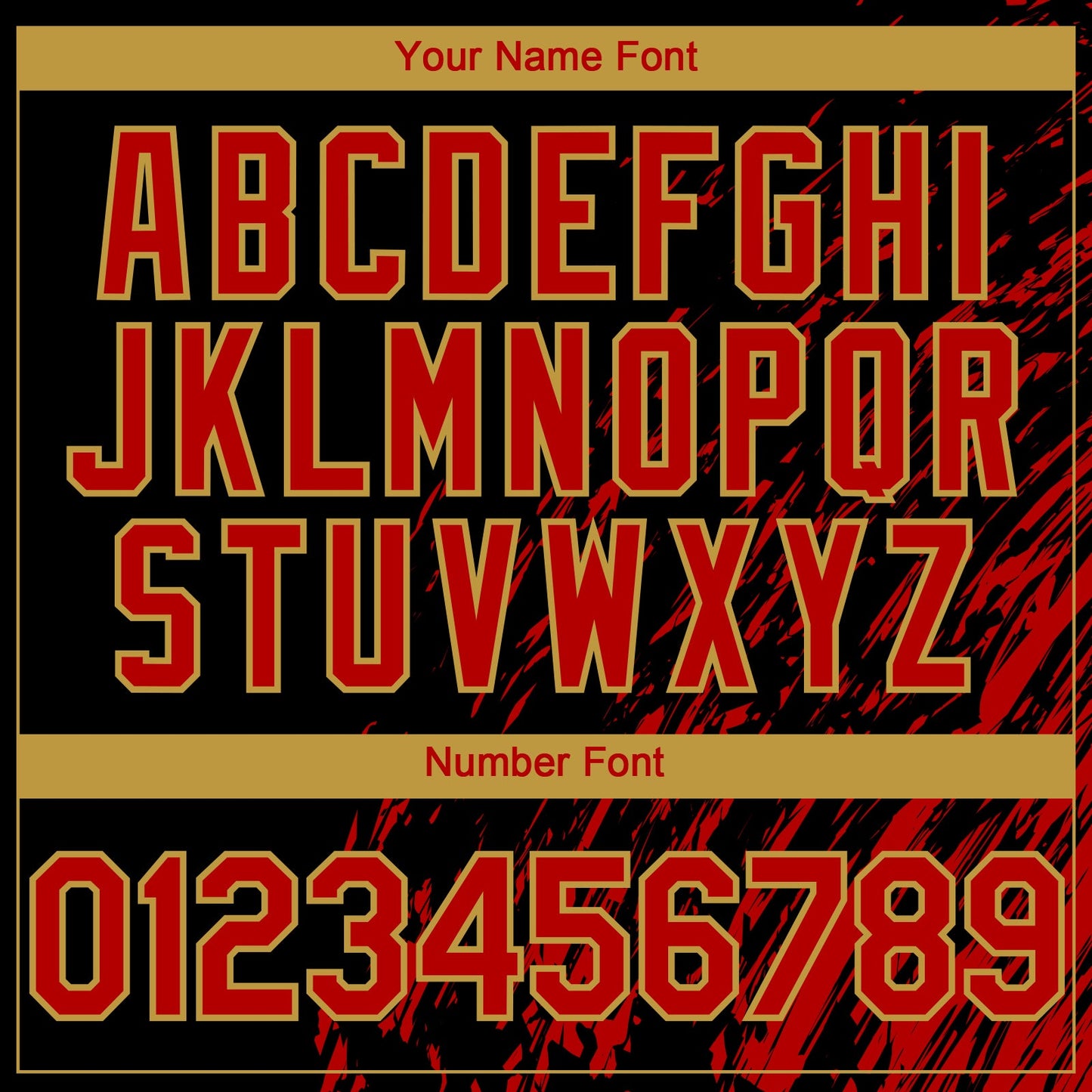 Custom Black Red-Old Gold Paint Stroke Grunge Streak Authentic Baseball Jersey