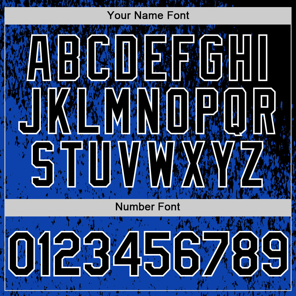 Custom Black Thunder Blue-White Abstract Fragment Splatter Authentic Baseball Jersey