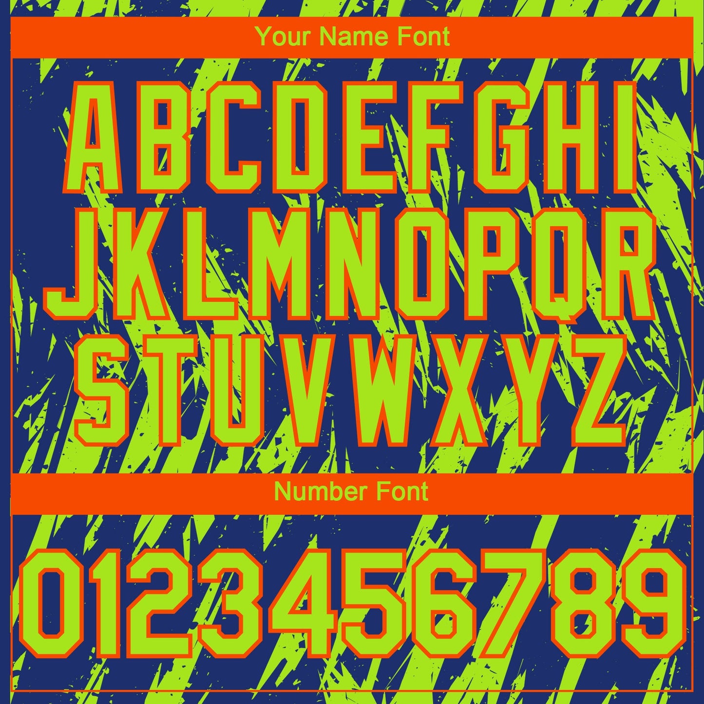 Custom Royal Neon Green-Orange Splatter Torn Sharp Brush Stroke Authentic Baseball Jersey