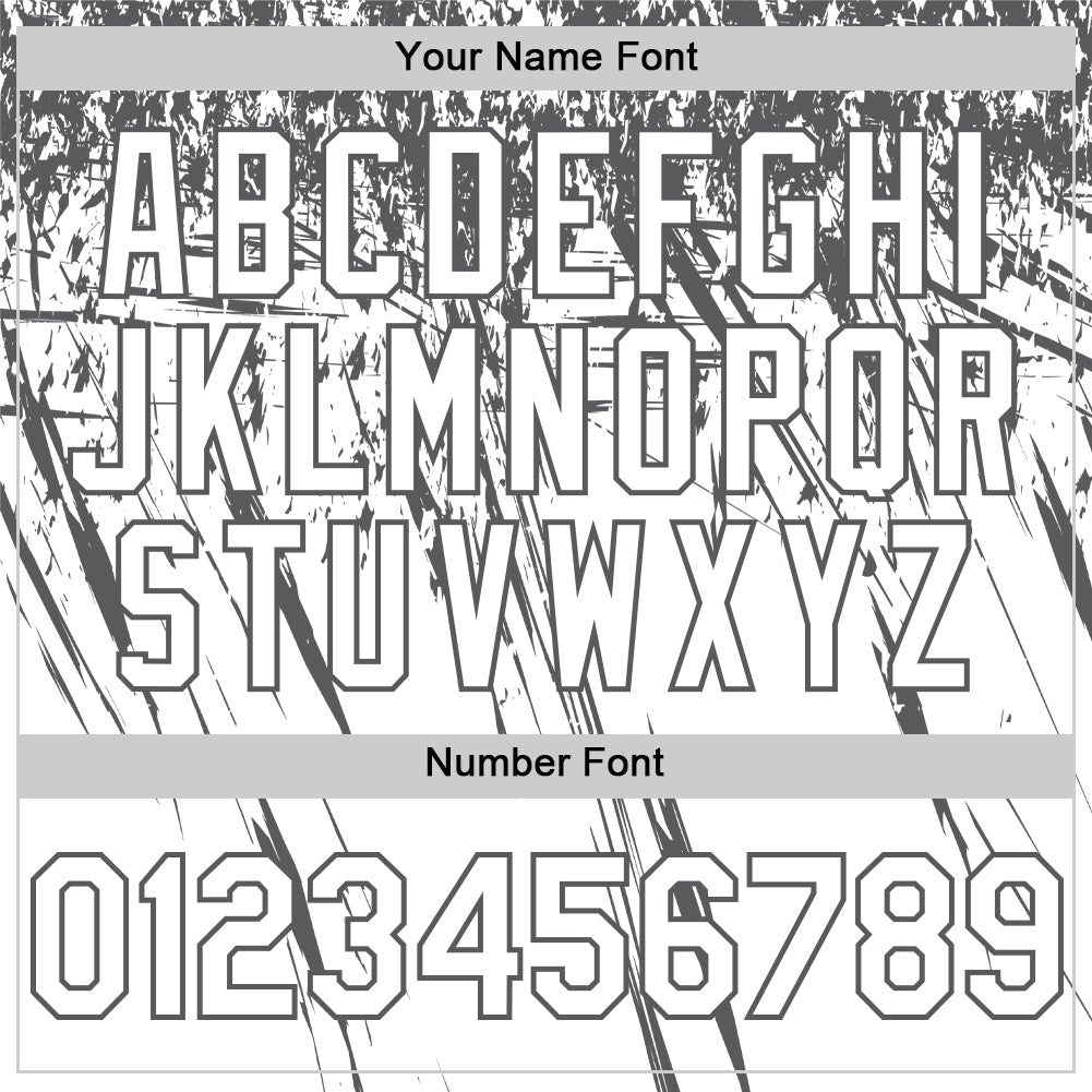 Custom White Steel Gray Distressed Scratch Brush Stroke Authentic Baseball Jersey