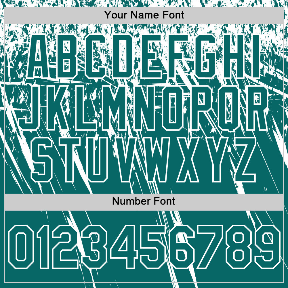 Custom Teal White Distressed Scratch Brush Stroke Authentic Baseball Jersey