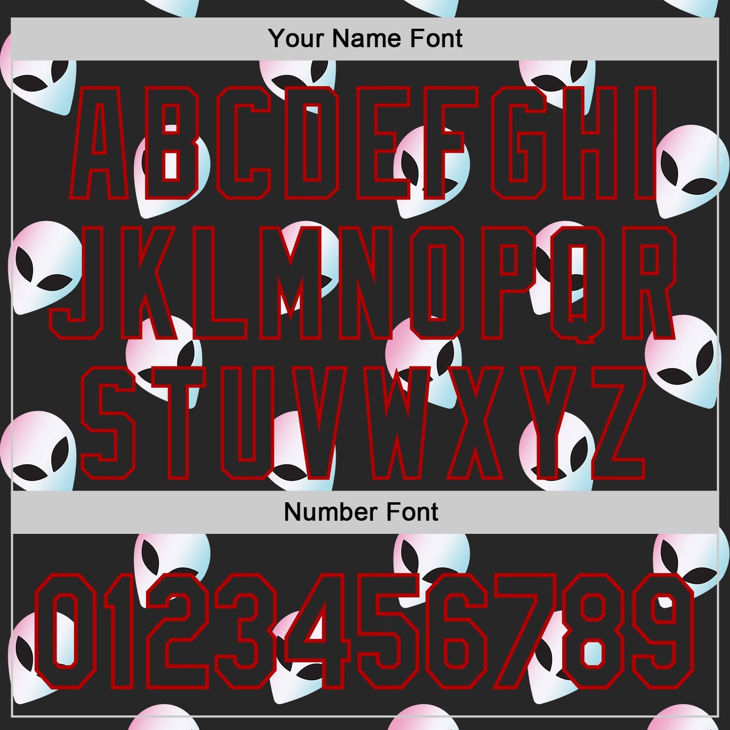 Custom Black Red Cartoon Alien Authentic Baseball Jersey