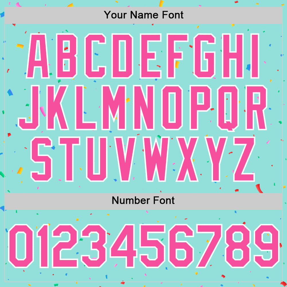 Custom Ice Blue Pink-White 3D Pattern Design Confetti Colorful Speckle Authentic Baseball Jersey