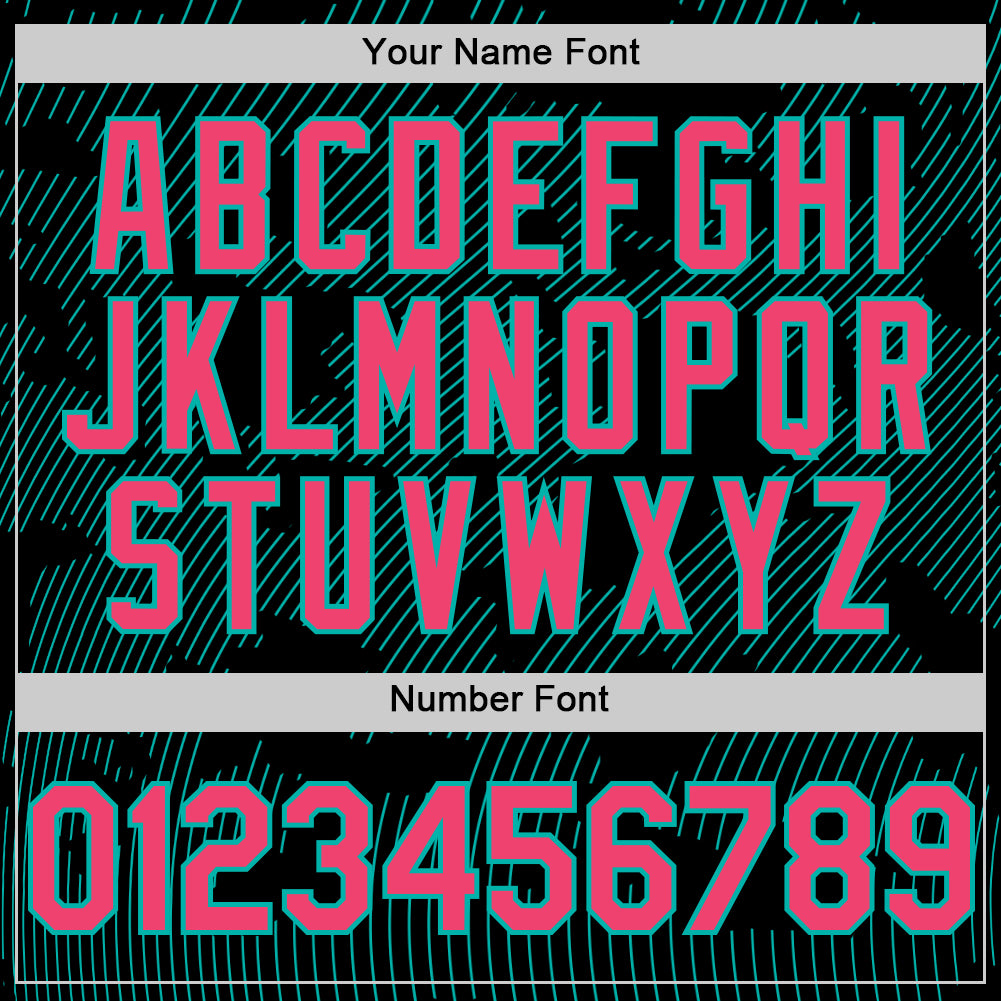 Custom Black Neon Pink-Aqua Curve Lines Authentic Baseball Jersey