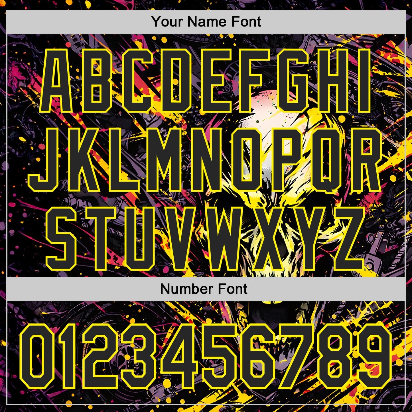 Custom Black-Light Yellow 3D Pattern Design Motorcycle Motocross Skull Authentic Baseball Jersey
