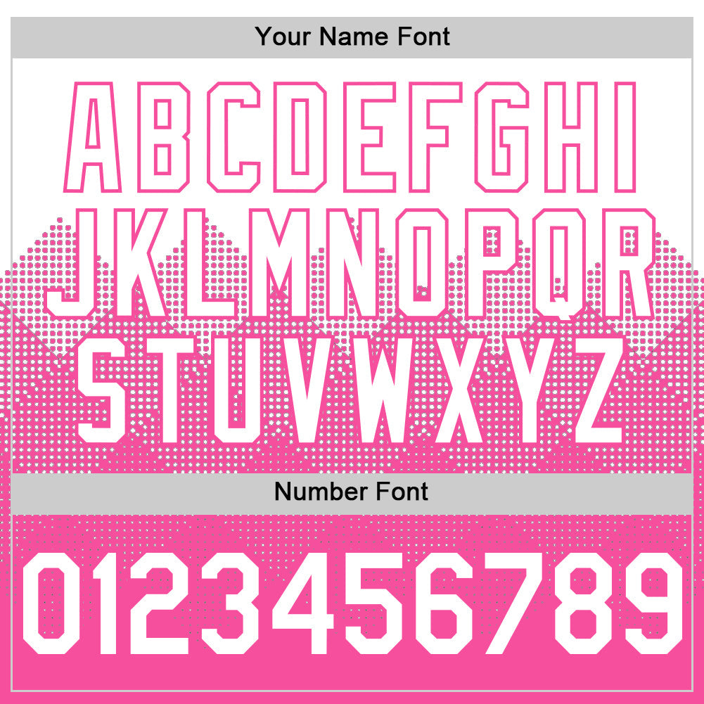 Custom White Pink 3D Pattern Design Gradient Square Shapes Authentic Baseball Jersey