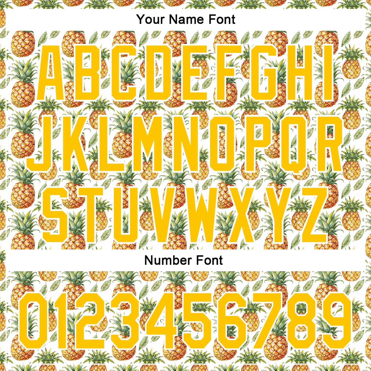 Custom White Yellow 3D Pattern Design Fruit Pineapple Authentic Baseball Jersey
