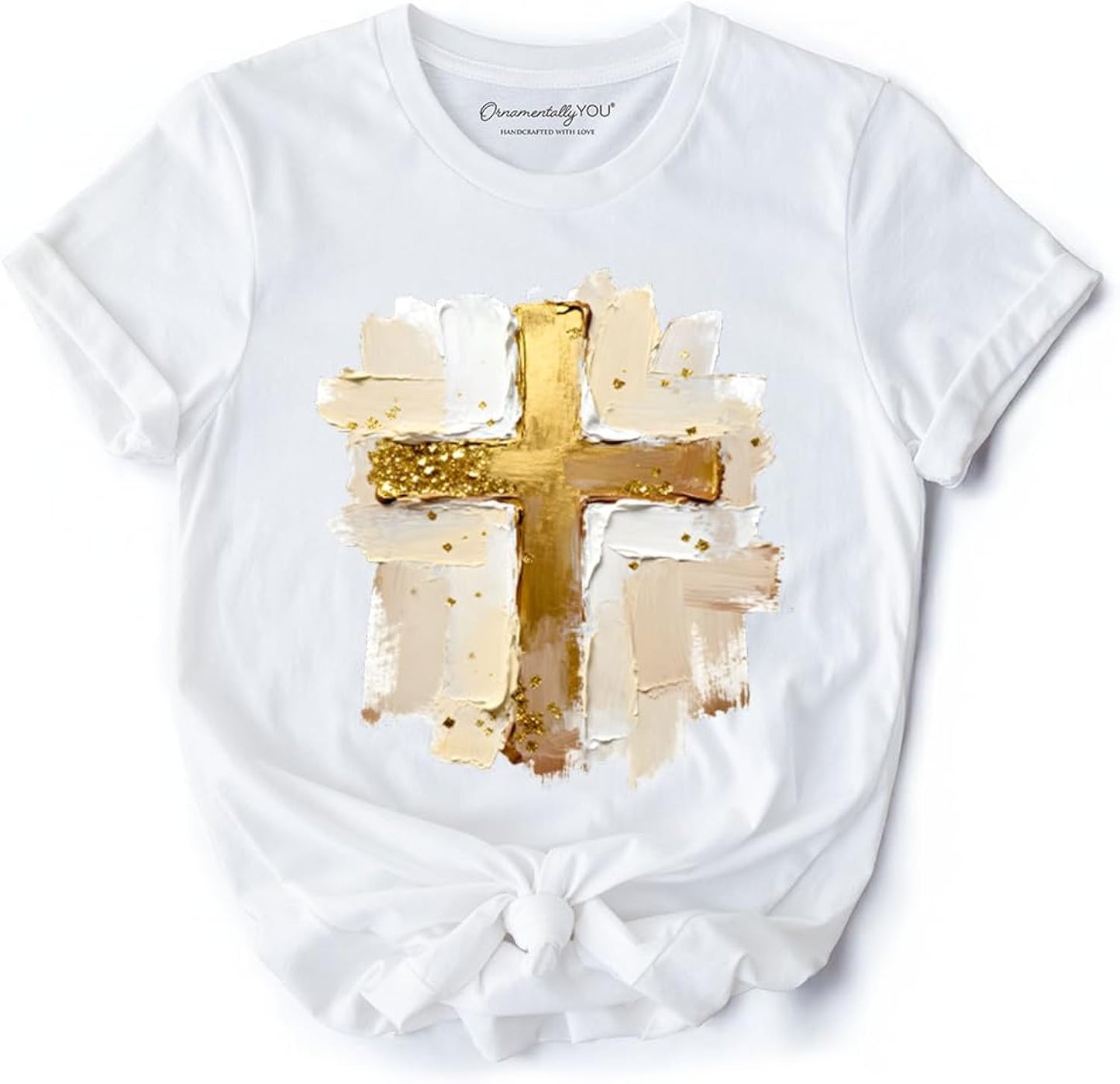 Oil Brushstroke Cross T-Shirt, Christian Faith Jesus Easter Tee