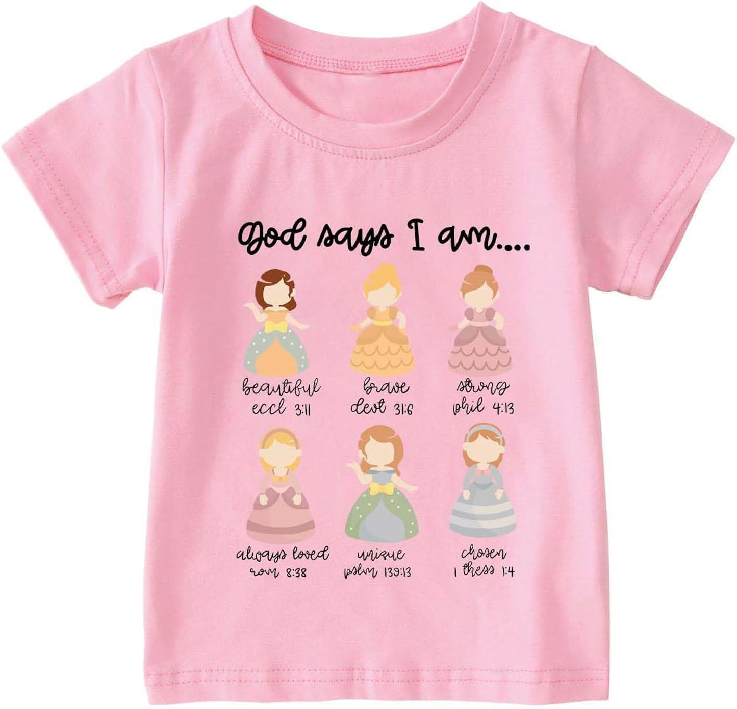 Kids Toddler Little Boys T-Shirt God Says I Am Construction Bible Verse Truck Excavator Tractor Shirt 2-7 Years