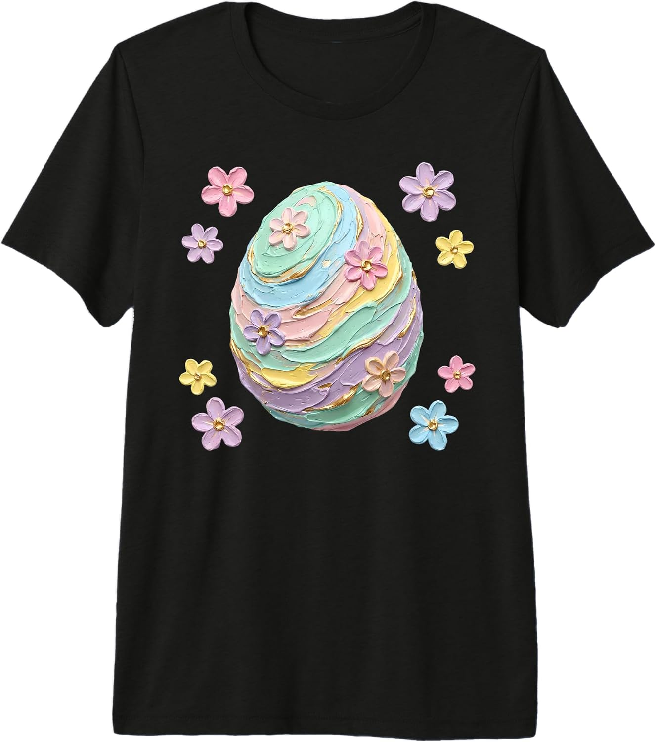 Hand Paint Pastel Easter Egg Flowers Premium Tri-Blend T-Shirt