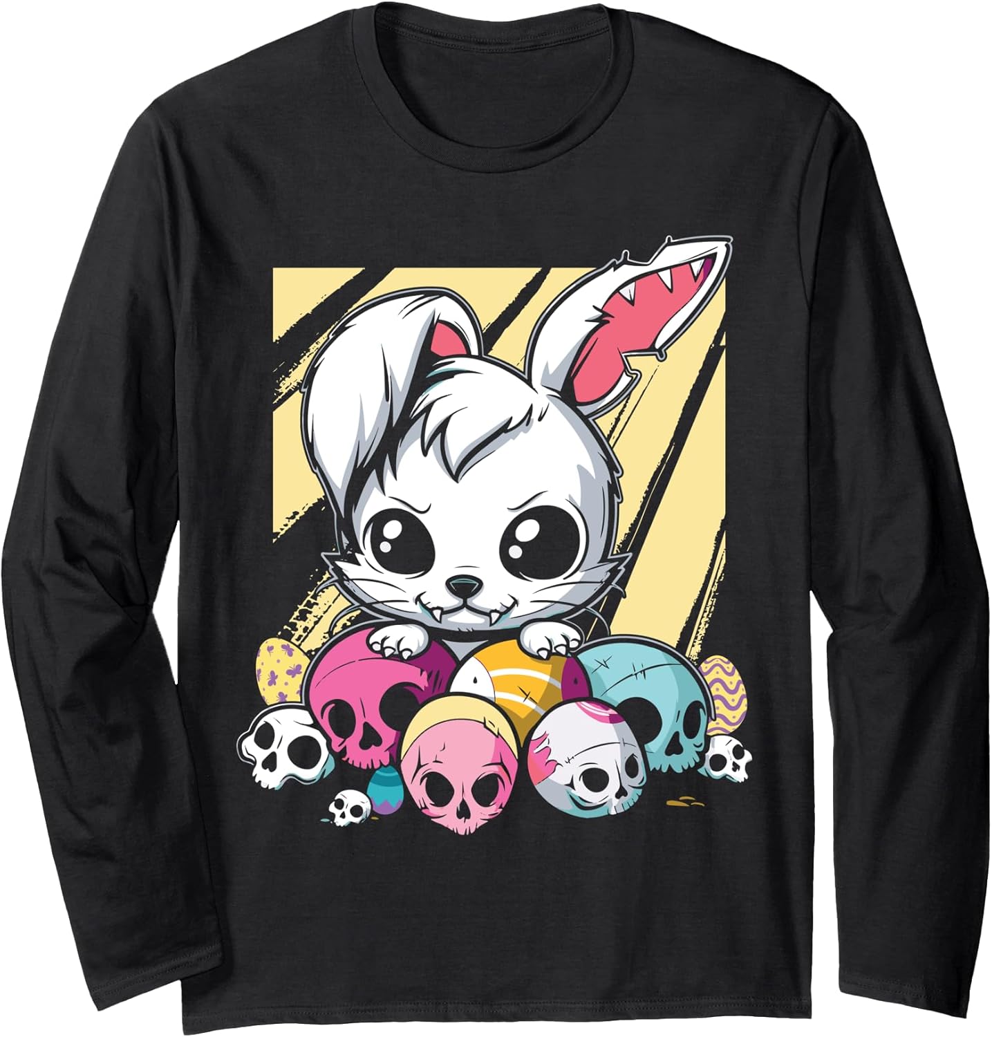 Pastel Goth Easter Bunny Dark Creepy Easter Eggs Long Sleeve T-Shirt