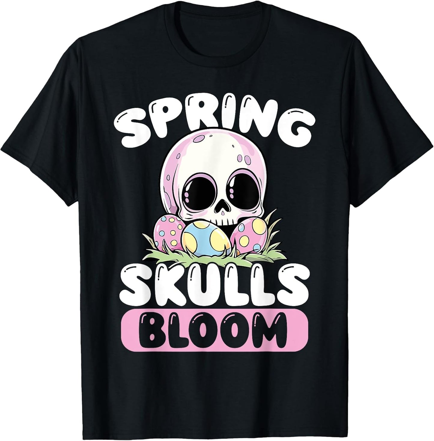 Spring Skulls Bloom Pastel Goth Easter Aesthetic T-Shirt