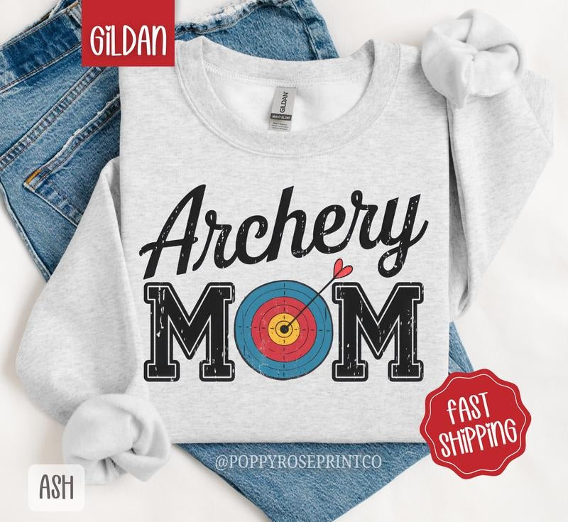 Archery Mom Sweatshirt, Sports Mom Crewneck, Cute Mom Women's Sweatshirt T-Shirts, Hoodie | WearSparks.com