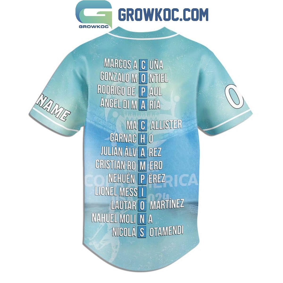 Argentina True Champions Of Copa America 2024 Personalized Baseball Jersey