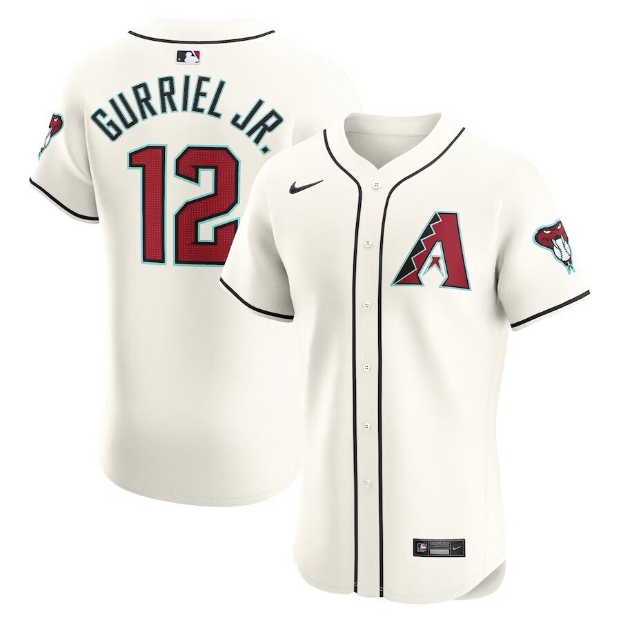 Arizona Diamondbacks #12 Lourdes Gurriel Jr. Home Elite Player Jersey - White