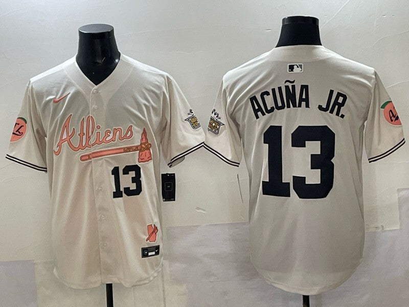 Atlanta Braves #13 Ronald Acuna Jr. Warriors 5 Collaboration Style 3