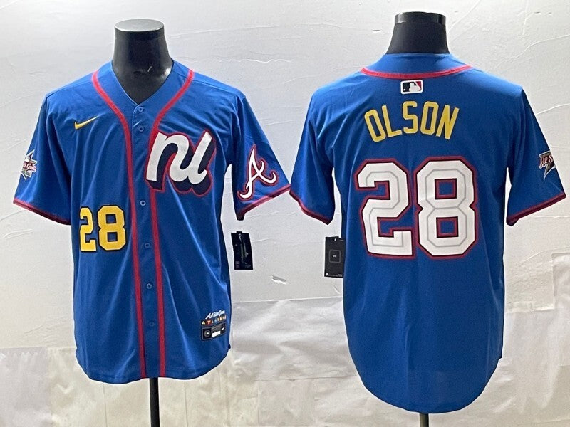 Atlanta Braves #28 Matt Olson Warriors 25 All-Star