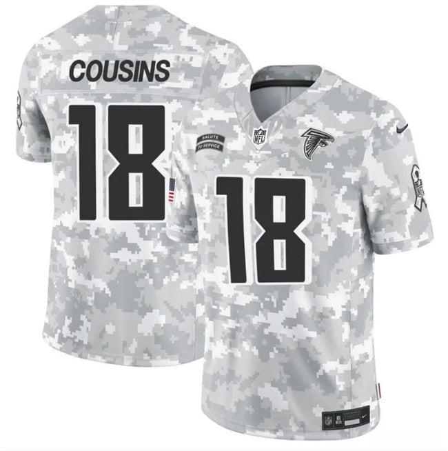 Atlanta Falcons #18 Kirk Cousins 2024 F.U.S.E Arctic Camo Salute To Service Limited