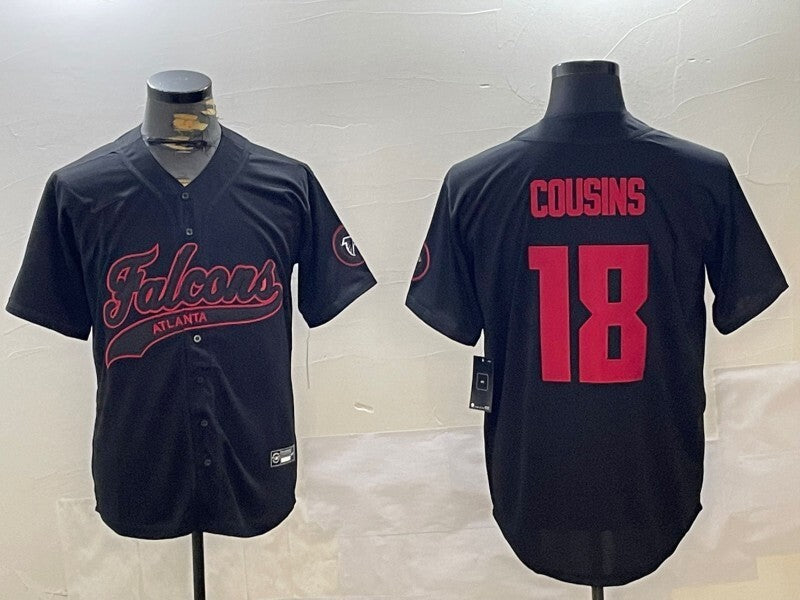 Atlanta Falcons #18 Kirk Cousins Black Collaboration Style 3