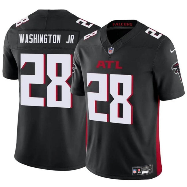 Atlanta Falcons #28 Carlos Washington Jr Black 2024 F.U.S.E Vapor