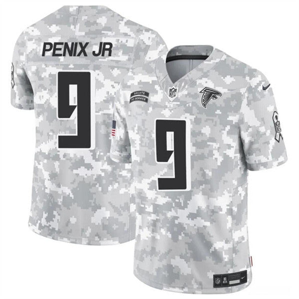 Atlanta Falcons #9 Michael Penix Jr. 2024 F.U.S.E. Arctic Camo Salute