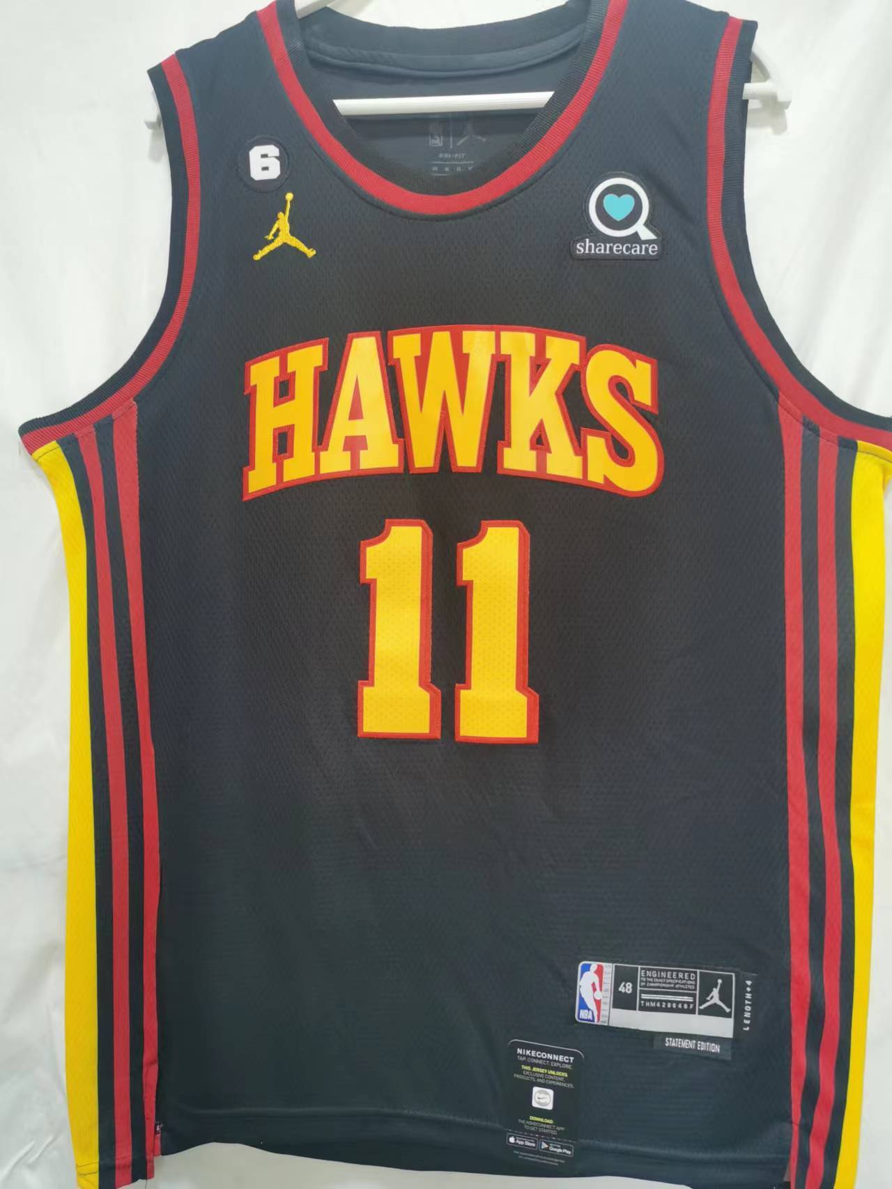 Atlanta Hawks #11 Trae Young 22-23 Season Hawks 11 Black Style 2
