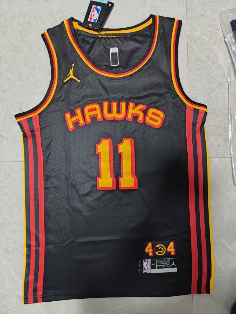 Atlanta Hawks #11 Trae Young 22-23 Season nba Hawks 11# Trae Young Black Jersey Style 2