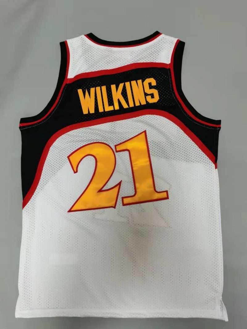 Atlanta Hawks #21 Dominique Wilkins Hawks 21# Retro - White Style 1