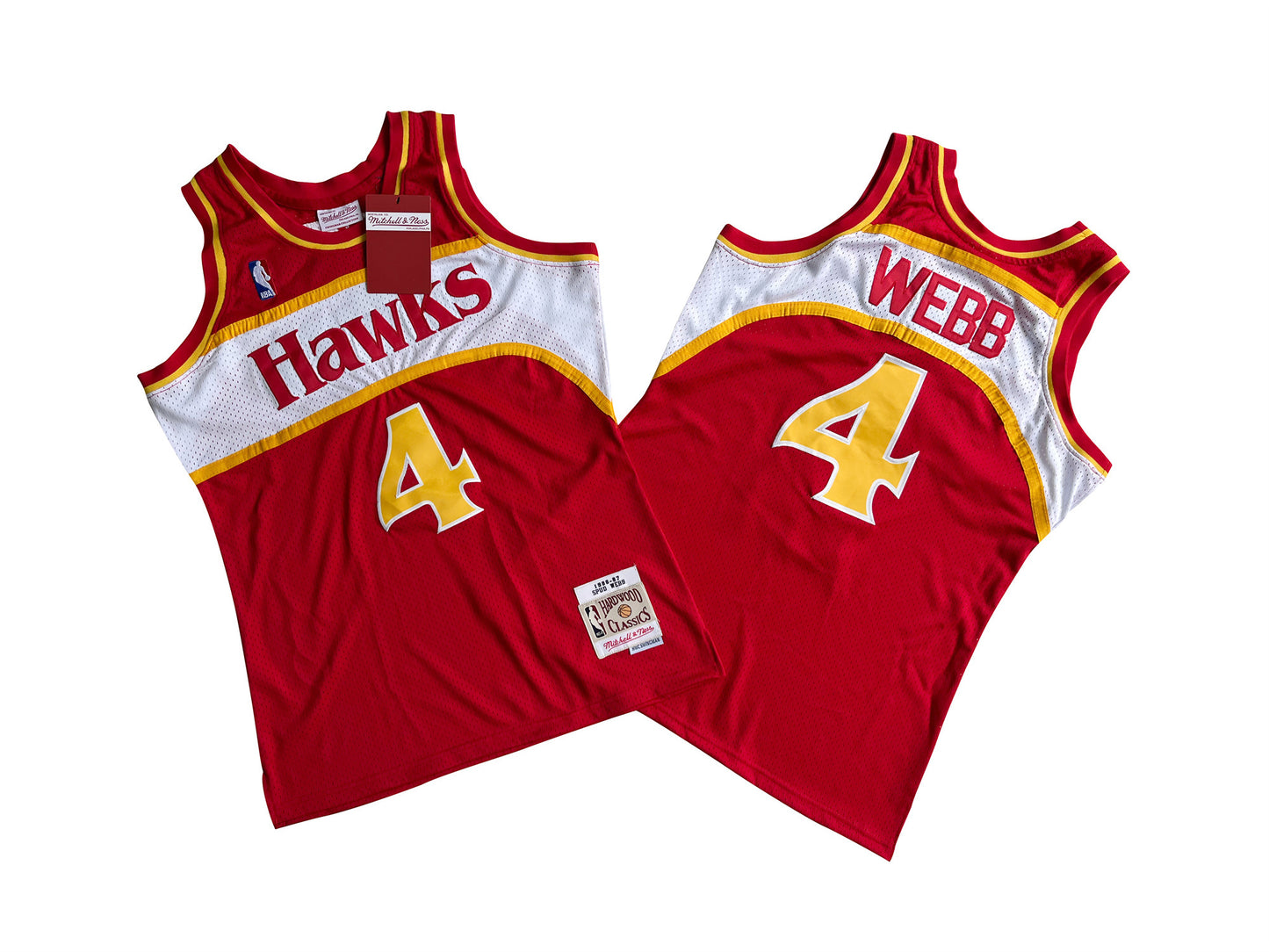 Atlanta Hawks #4 Spud Webb Hawks 4 # Red 86-87 Season Mitchell Retro Jersey --. Webber