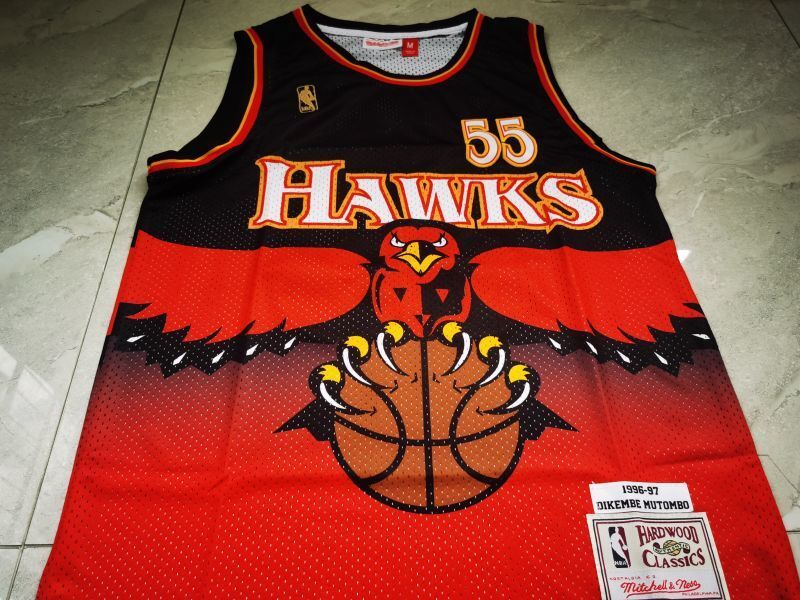Atlanta Hawks #55 Dikembe Mutombo Hawks 55 Red Style 2