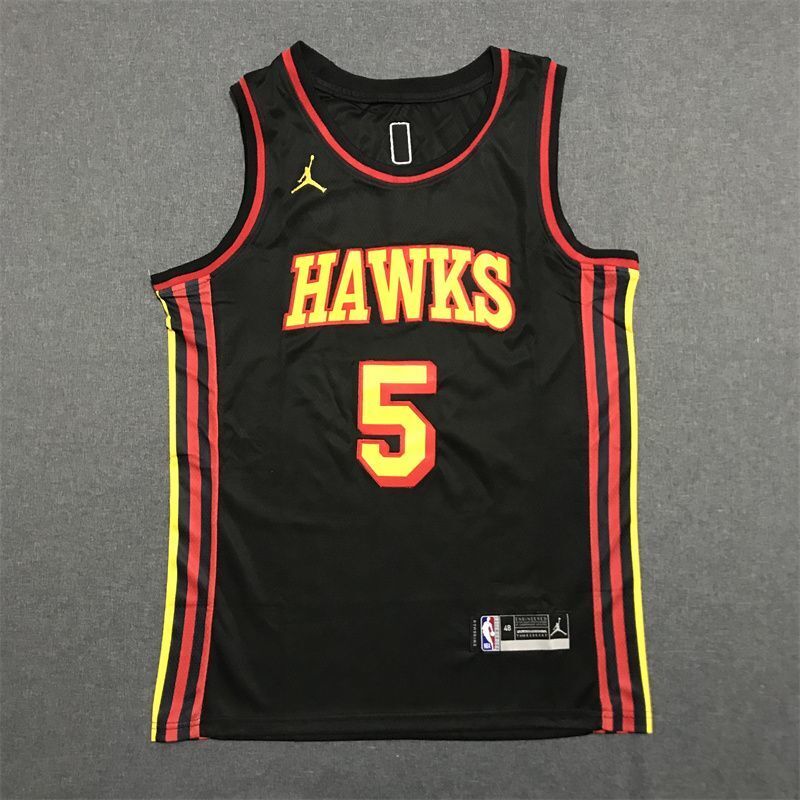 Atlanta Hawks #5 Dejounte Murray 22-23 Season Hawks 5 # · Murray Black Jersey Style 2