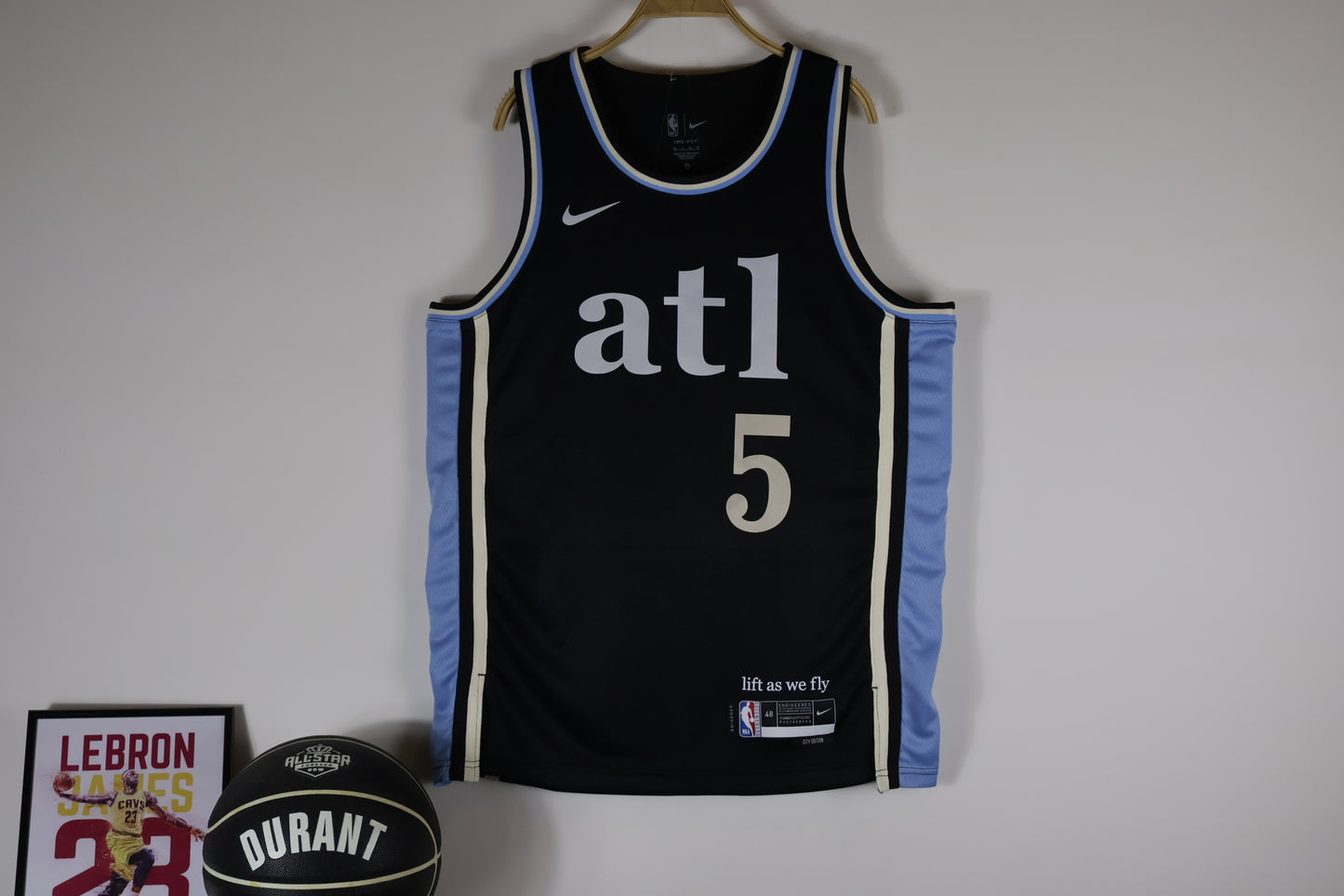 Atlanta Hawks #5 Dejounte Murray 2324 city jersey black Style 2