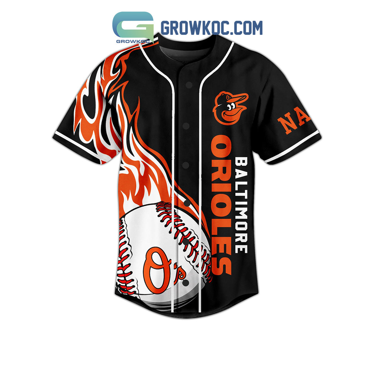 Baltimore Orioles Let’s Go O’s Fan Personalized Baseball Jersey