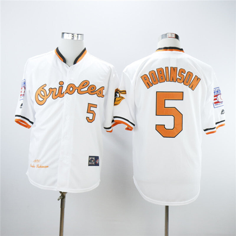 Baltimore Orioles #5 Brooks Robinson =5 White Edition Retro