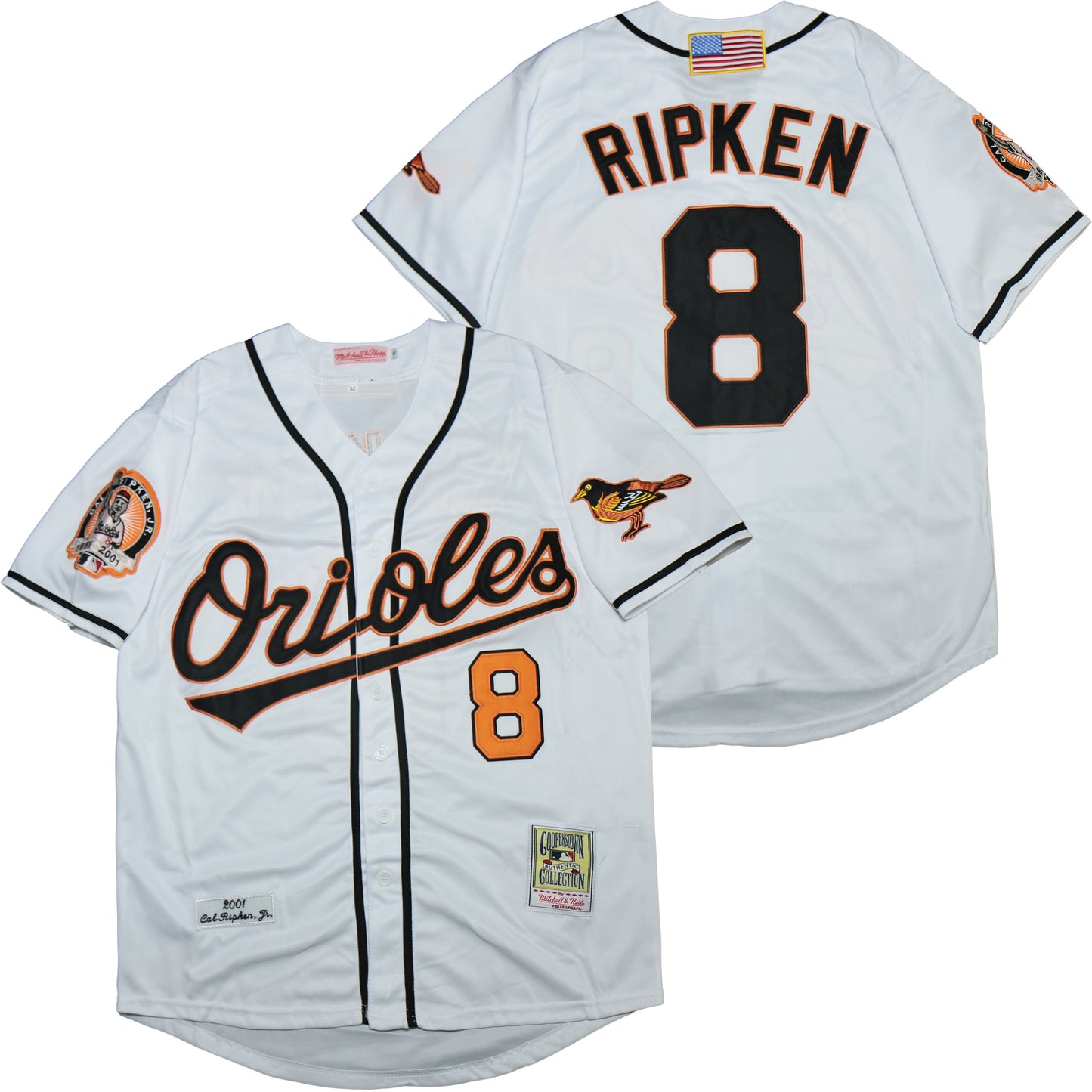 Baltimore Orioles #8 Cal Ripken Orioles 8 White 2001 Retro