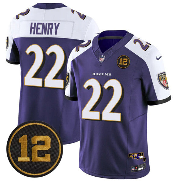 Baltimore Ravens #22 Derrick Henry Purple Alternate 2025 F.U.S.E. Jacoby Jones