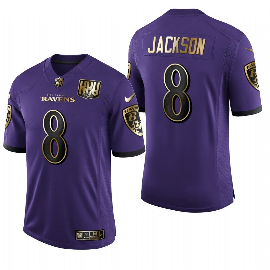 Baltimore Ravens #8 Lamar Jackson Team Black Gold
