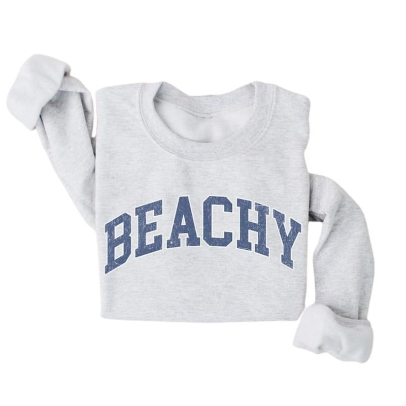 Beachy Sweatshirt, Beach Hoodie, Summer Sweatshirt, Gift for Beach Lover, Women's Sweatshirt, Beachy Vacation Shirt...