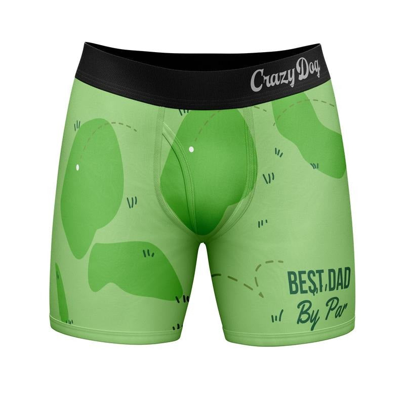Best Dad By Par Mens Boxers Funny Father's Day Gift Golf Lover Novelty Underwear Funny Graphic Boxers Dad Joke Funny...
