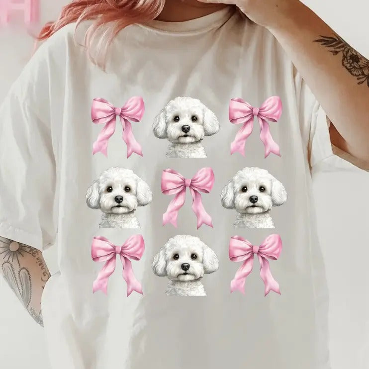 Bichon with Bows Sweatshirt ~ Sweatshirt Unisex Apparel Relaxed Fit Printed in the USA Clothing Womenswear Casual and...