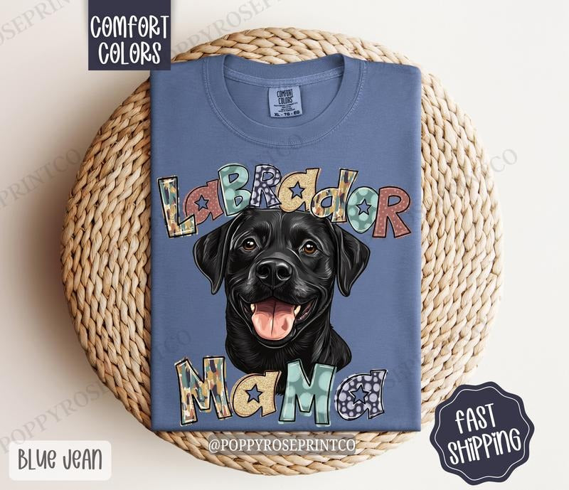 Black Labrador Mama Comfort Colors, Dog Mom Tee, Cute Black Lab Mama Women's Tshirt Hoodie, Sweatshirt | WearSparks.com
