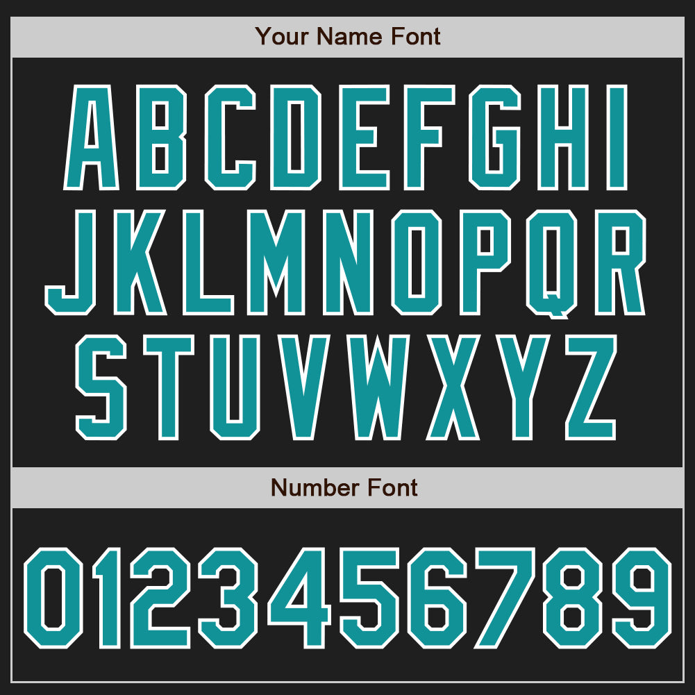 Custom Black Teal-White Authentic Baseball Jersey