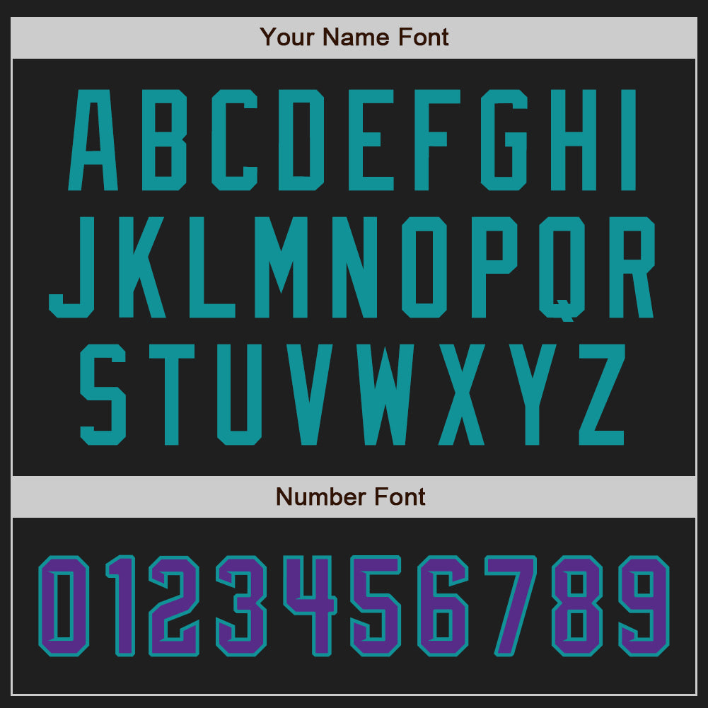 Custom Black Purple-Teal Authentic Baseball Jersey